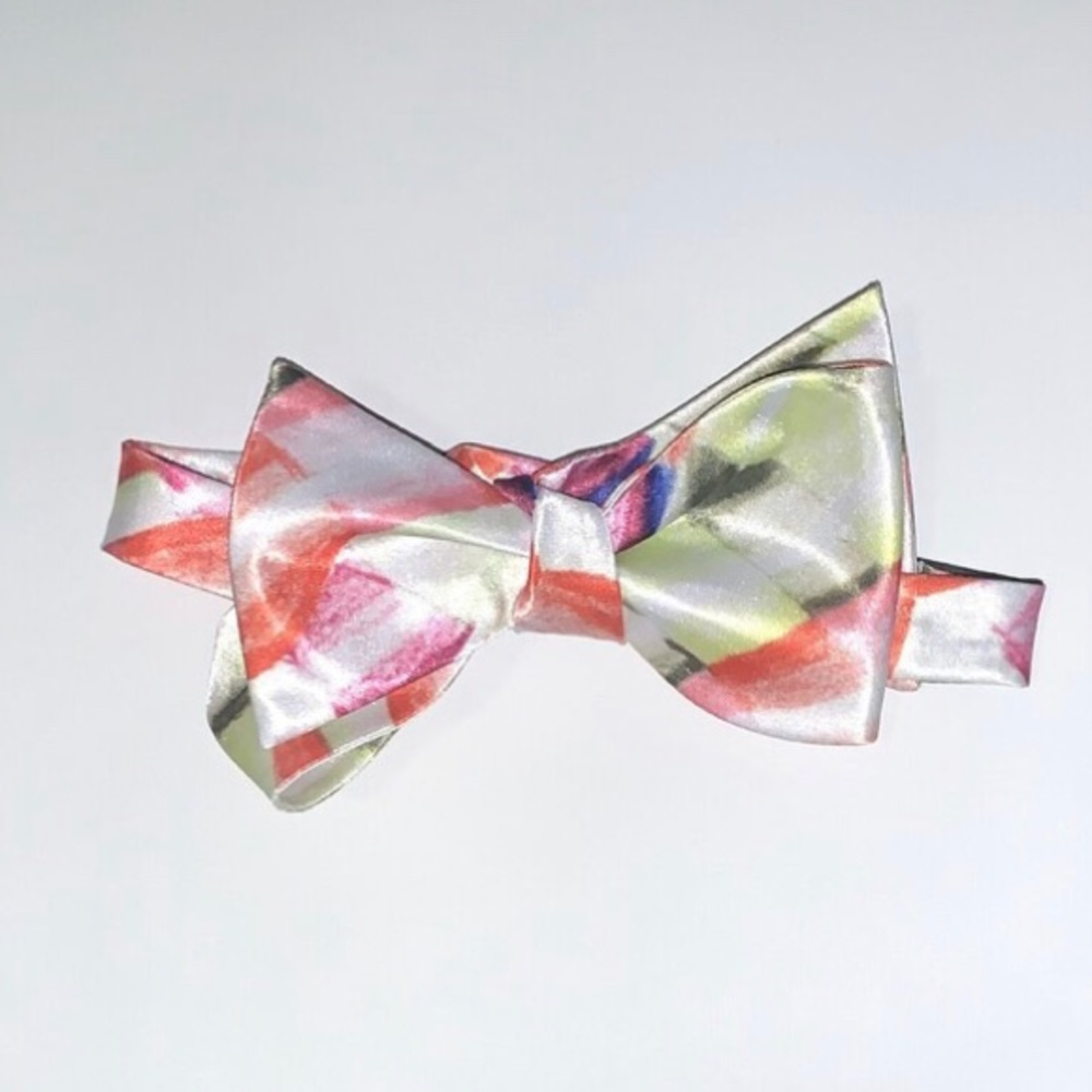Fun and bright, colored pencil effect bow tie